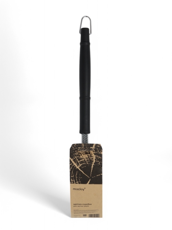 Щетка - скребок для чистки гриля Maclay, стальная, длина 45 см