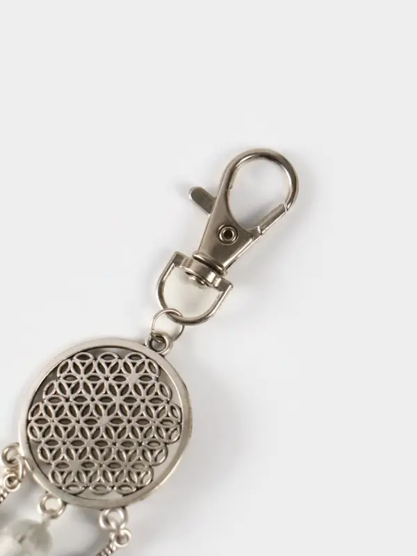 Брелок-кисточка "Ловец снов" 17 см, цв. серебристый