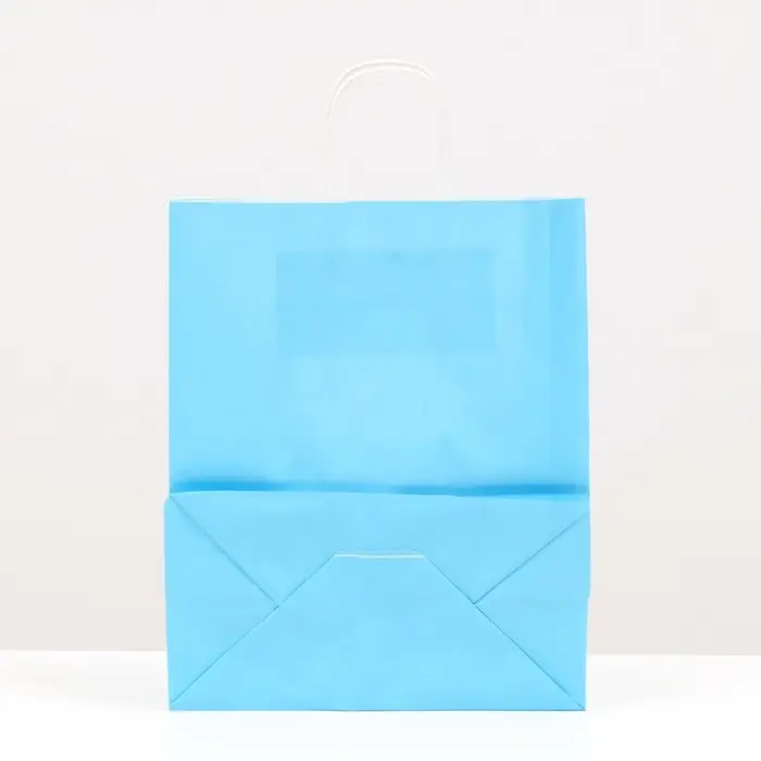 Пакет крафт &laquo;Радуга&raquo; голубой, 22&times;12&times;27 см