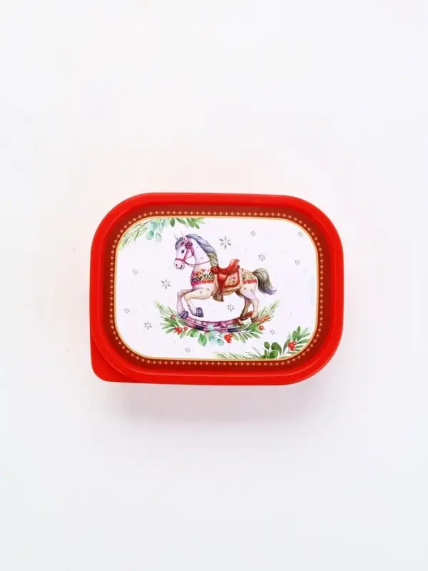 Ланч - бокс прямоугольный &laquo;Новогодняя лошадка&raquo;, 500 мл