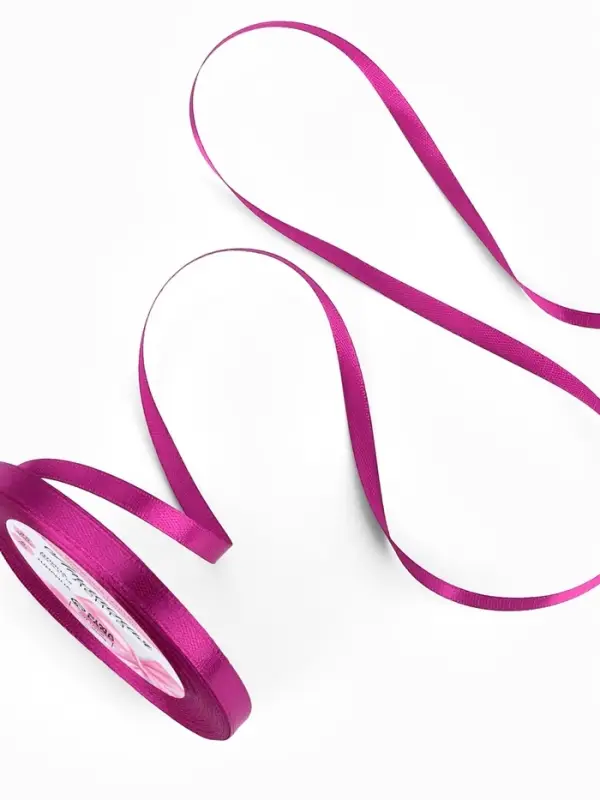 Лента атласная, 6 мм, 23&plusmn;1 м, пурпурная №29