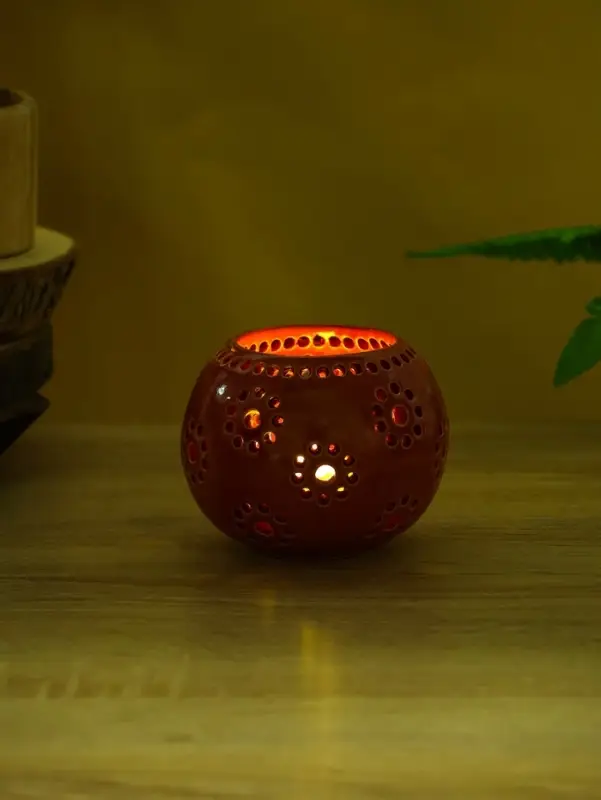 Аромалампа &laquo;Шар&raquo;, 9&times;9&times;7 см, керамика, красная