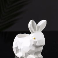 Подсвечник "Заяц геометрический" 8х7х5 см, белый