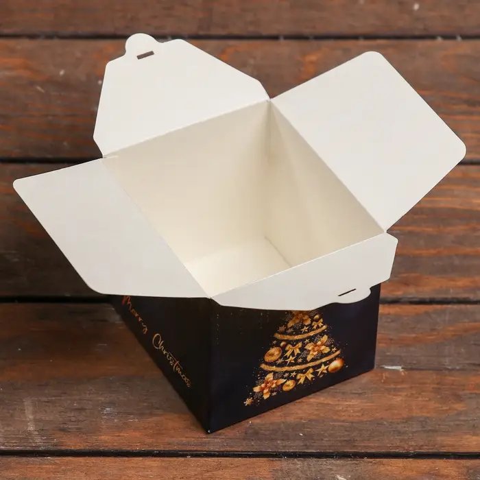 Коробка складная, подарочная новогодняя Merry christmas 10&times;10&times;10 см