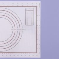 Коврик для выпечки и раскатки теста с разметкой, армированный, силикон, 42&times;29,5 см, белый