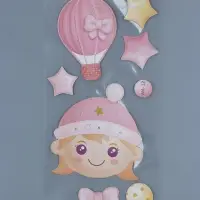 Наклейка интерьерная "Малышка в розовом" 31х60 см