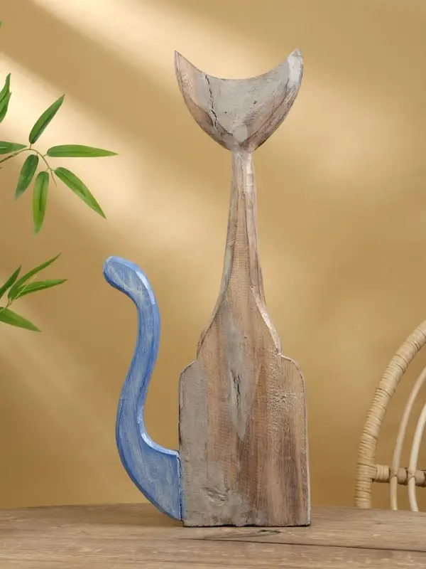 Сувенир "Коварный кот" дерево 23х6х60 см