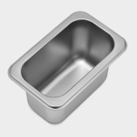 Гастроемкость 1/9 из нержавеющей стали, 100 мм, 17,6&times;11,2&times;10 см, толщина 0,8 мм