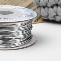 Шнур для плетения, металлизированный, d = 1 мм, 45,7 &plusmn; 0,5 м, цвет серебряный