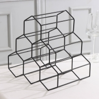 Подставка для бутылок Доляна &laquo;Соты&raquo;, 28,5&times;27,4&times;21 см, цвет чёрный