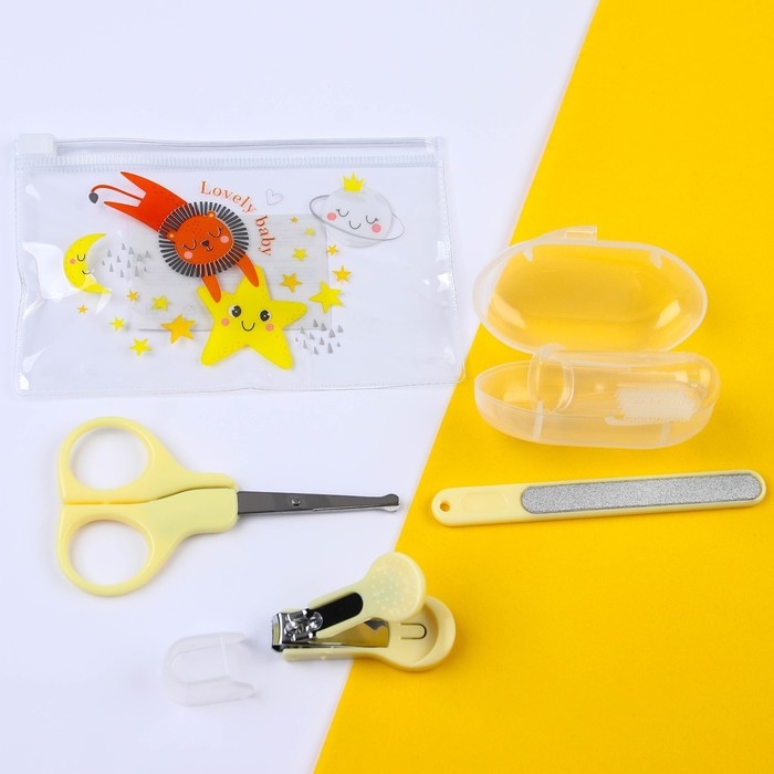 Набор маникюрный детский &laquo;Наше Чудо&raquo;, 4 предмета: ножнички, книпсер, пилочка, щётка
