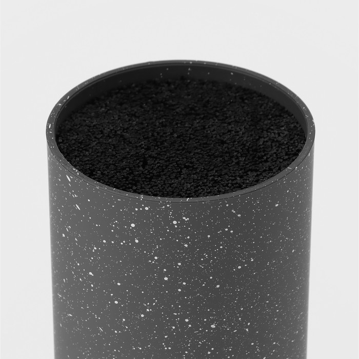 Подставка для ножей с наполнителем Доляна &laquo;Серый гранит&raquo;, 11&times;11&times;22 см, цвет серый