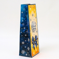 Новый год. Пакет подарочный новогодний под бутылку &laquo;Бант&raquo;, 13 x 36 x 10 см.