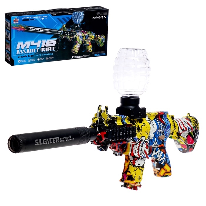 Автомат &laquo;М416&raquo;, световые эффекты, стреляет гелевыми пулями