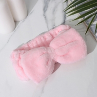 Повязка для умывания из микрофибры Доляна &laquo;Бантик&raquo;, цвет розовый