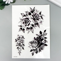 Татуировка на тело чёрная "Розарий" 21х15 см