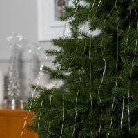 Гирлянда &laquo;Конский хвост&raquo; 10 нитей по 1 м, IP20, серебристая нить, 100 LED, 2 режима, батарейки AAх3 (нет в комплекте), свечение мульти