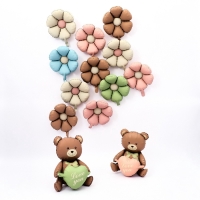 Шар фольгированный 42" &laquo;Медвежонок с розовым сердцем&raquo;, матовый, цвет шоколадный, под воздух