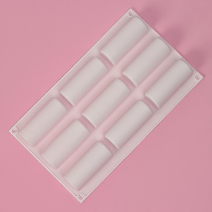 Форма для выпечки Доляна &laquo;Сладости. Батончики&raquo;, силикон, 29,3&times;17,5&times;3,5 см, 9 ячеек (8,3&times;3,2&times;3,5 см), цвет МИКС