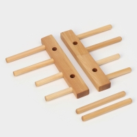 Подарочный набор деревянной посуды Adelica &laquo;Мечта хозяйки&raquo;, доска разделочная d=28 см, блюдо для подачи d=24 см, менажница d=20 см, подставка, берёза