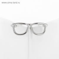 Брошь &laquo;Очки&raquo; оправа, цвет серебро