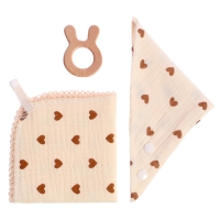 Муслиновый набор &laquo;Подарочный набор: Сердечки&raquo;, 3 шт.