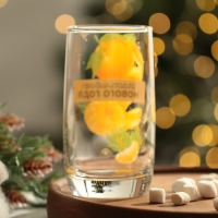 Новый год. Стакан стеклянный &laquo;Мандаринки&raquo;, 330 мл