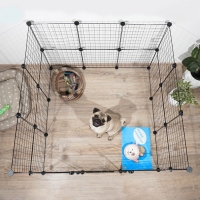 Вольер 24 секции, металлический, черный, 210 х 210 х 35 см, (35 х 35 см звено)