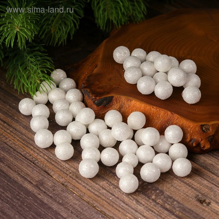 Фигурка для поделок и декора &laquo;Шар&raquo;, набор 55 шт., размер 1 шт: 0,5 &mdash; 1 см, цвет белый