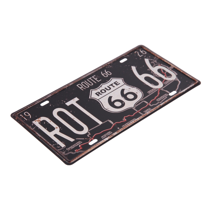 Декоративный номерной знак, "Маршрут 66", 30&times;15 см