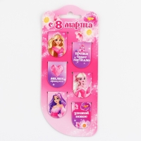 Закладки магнитные, 6 шт &laquo;Принцессы&raquo;