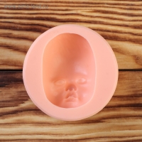 Молд силикон №966 "Лицо малыша"  4,7 х 3,4 см, глубина 2 см МИКС