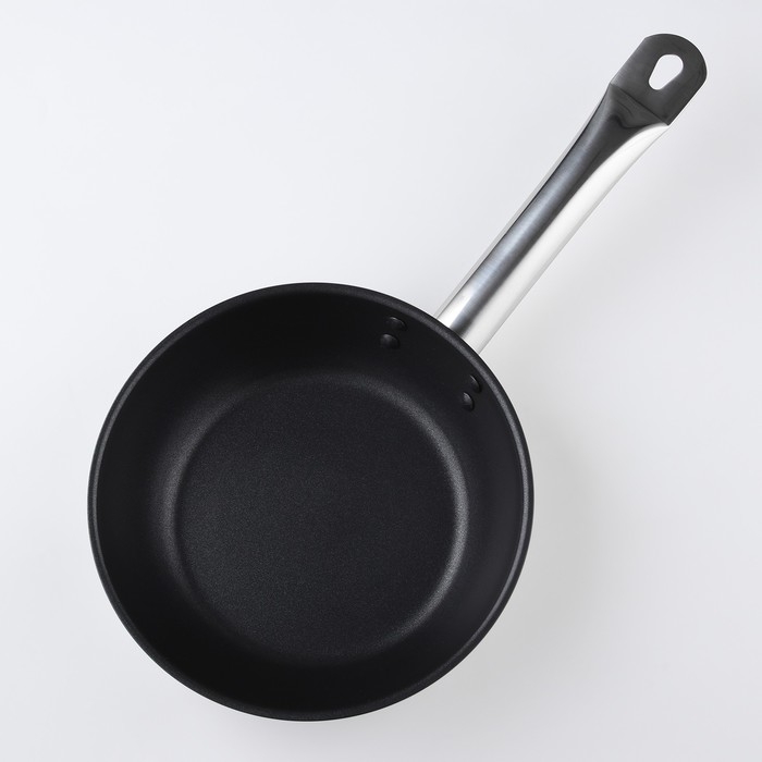 Сковорода &laquo;Общепит&raquo;, d=20 см, толщина корпуса 0,6 мм, дно 3,5 мм, с теплораспределительным слоем, антипригарное покрытие, индукция