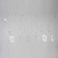 Гирлянда &laquo;Бахрома&raquo; 2.4 &times; 0.9 м с насадками &laquo;Олень&raquo;, IP20, прозрачная нить, 138 LED, свечение мульти, 8 режимов, 220 В