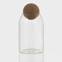 Банка стеклянная для хранения сыпучих продуктов &laquo;Эко. Шар&raquo;, 800 мл, 9&times;18,5 см, с пробковой крышкой