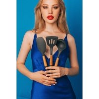 Лопатка Доляна &laquo;Брауни&raquo;, 32&times;6 см, цвет серый/бежевый