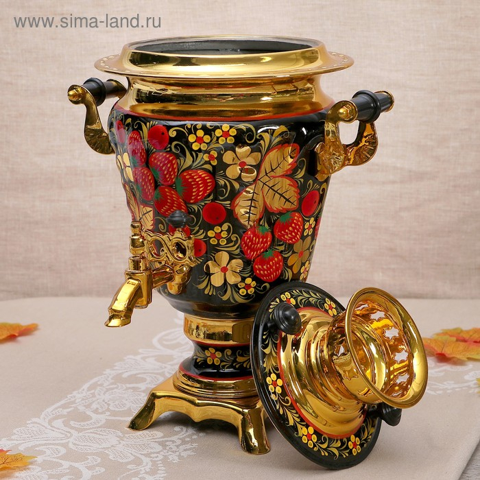 Самовар &laquo;Хохлома&raquo;, рюмка, 3 л, электрический