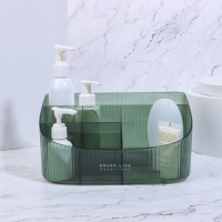 Органайзер для хранения косметических принадлежностей &laquo;GREEN&raquo;, 6 секций, 23 &times; 15,5 &times; 11 см, цвет полупрозрачный/зелёный