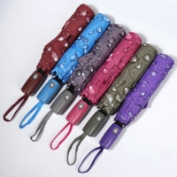 Зонт полуавтоматический &laquo;Капли&raquo;, эпонж, 3 сложения, 8 спиц, R = 48/55 см, D = 110 см, цвет МИКС