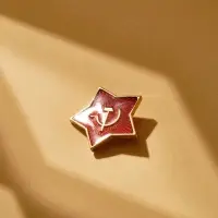 Значок &laquo;Звезда Серп и молот&raquo;, 2.5 см, цвет красный в золоте