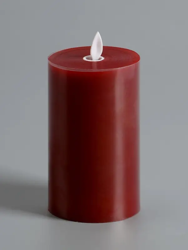 Светодиодная свеча восковая "Глубокий красный", 15x7 см, АААx3 (не в компл.), Т/БЕЛЫЙ