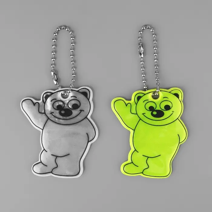 Светоотражающий элемент &laquo;Медведь&raquo;, двусторонний, 6&times;5 см, МИКС