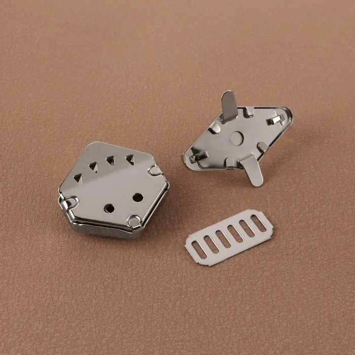 Застёжка для сумки, 3.1&times;3.1 см, цвет серебряный