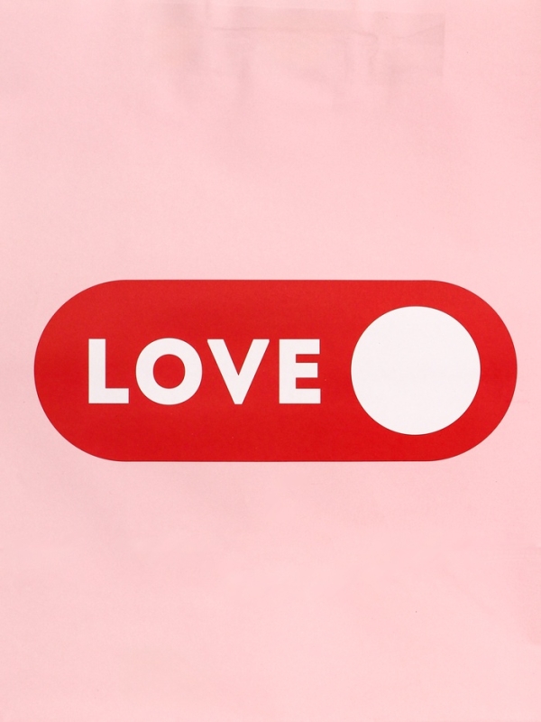 Пакет подарочный крафт "Любовь" 32 х 17,5 х 37 См