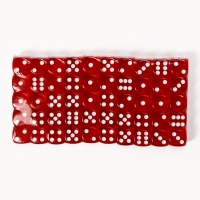 Кости игральные, 1.6 х 1.6 см, набор 50 шт, красные