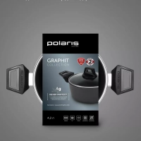 Кастрюля с крышкой 24 см Graphit-24C антипригарная 4,2 литра