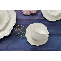 Чайная пара фарфоровая Magistro &laquo;Сюита&raquo;, 2 предмета: кружка 250 мл, блюдце d=15,5 см, цвет белый