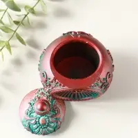 Шкатулка для украшений с крышкой &laquo;Флоренция&raquo;, 10&times;9 см, гипс, окисленная медь