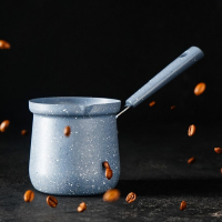 Турка Доляна &laquo;Мрамор грэй&raquo;, 450 мл, d=9 см, 20&times;9&times;14 см, пластиковая ручка, антипригарное покрытие, индукция, цвет серый