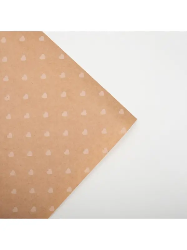 Бумага упаковочная крафтовая &laquo;Сердца&raquo;, 50 х 70 см